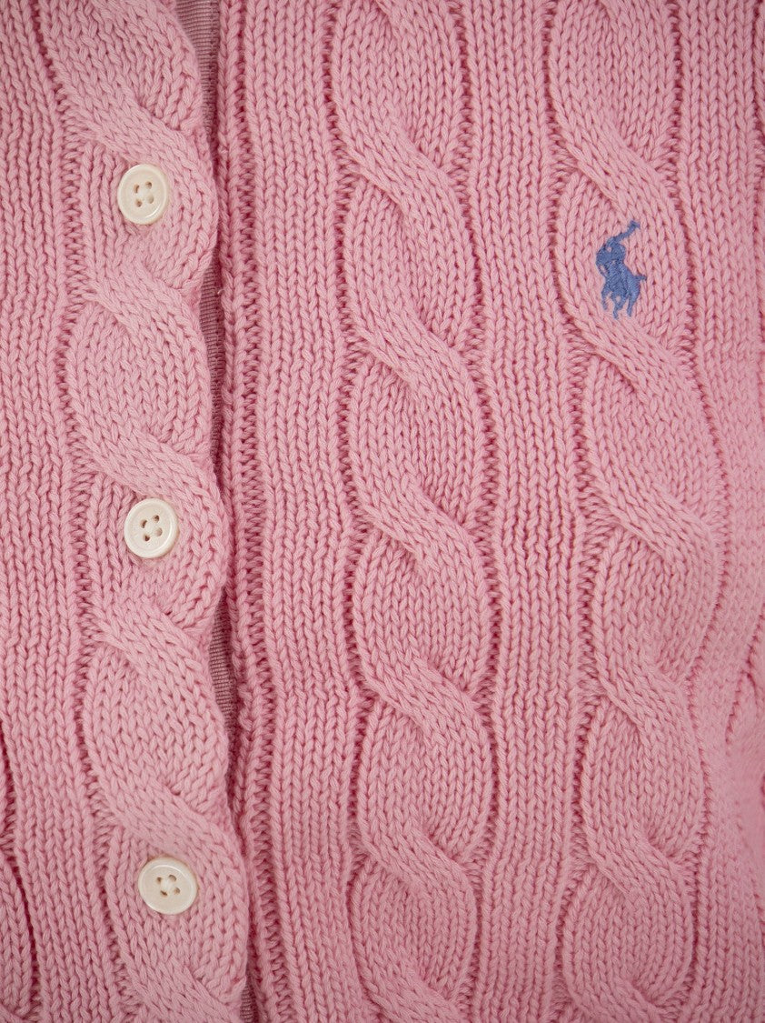 Polo Ralph Lauren Plaited Cardigan With Long Sleeves