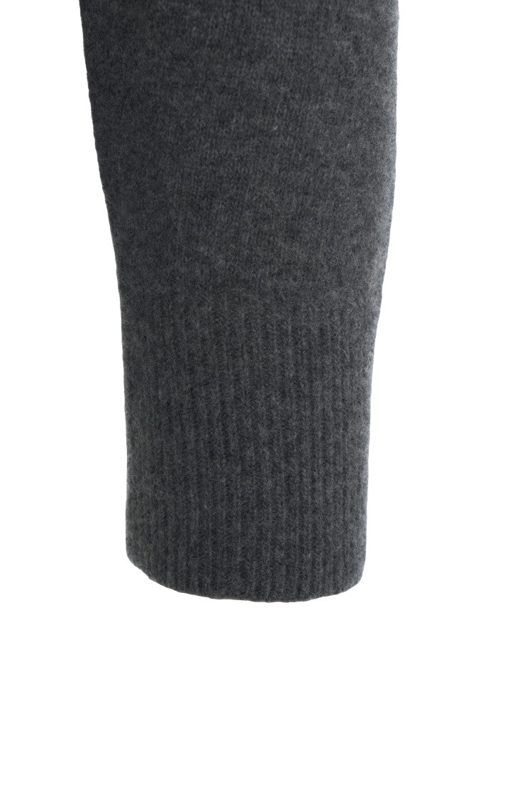 Grifoni Polished Grey Knit Polo Sweater
