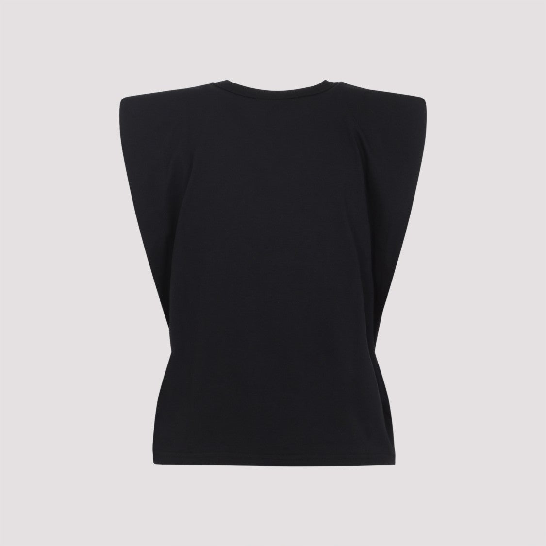 The Frankie Shop Sleeveless Padded Shoulder T-Shirt In Pure Cotton