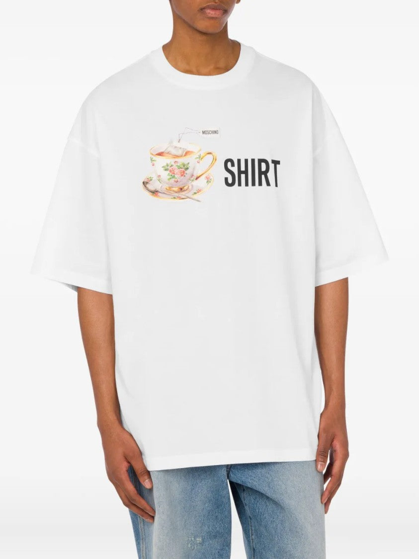 Moschino White Regular Fit T-Shirt With Crew Neckline