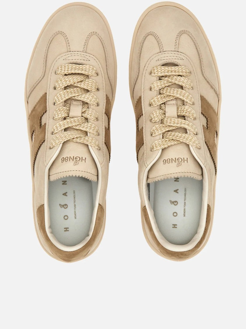 Hogan Light Brown Suede Low-Top Sneakers