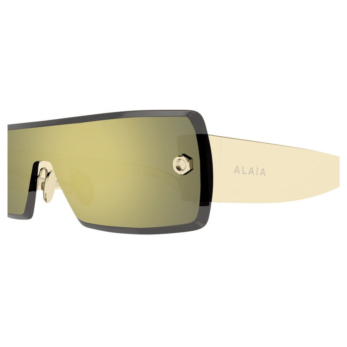 Azzedine Alaïa Aa0083s Rectangular Shield Sunglasses With Translucent Temples