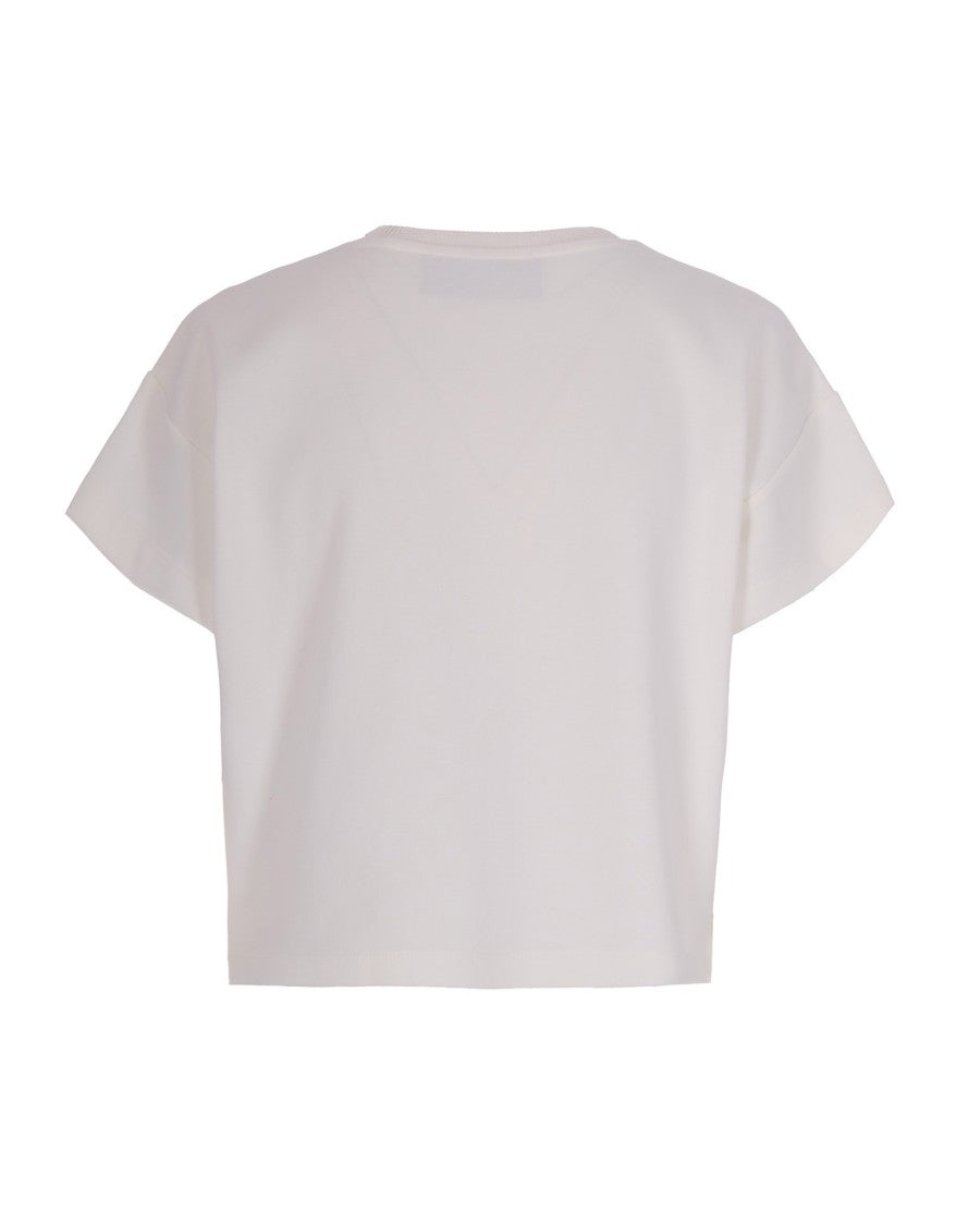Elisabetta Franchi Cotton Jersey T-Shirt With Embossed Logo Detail