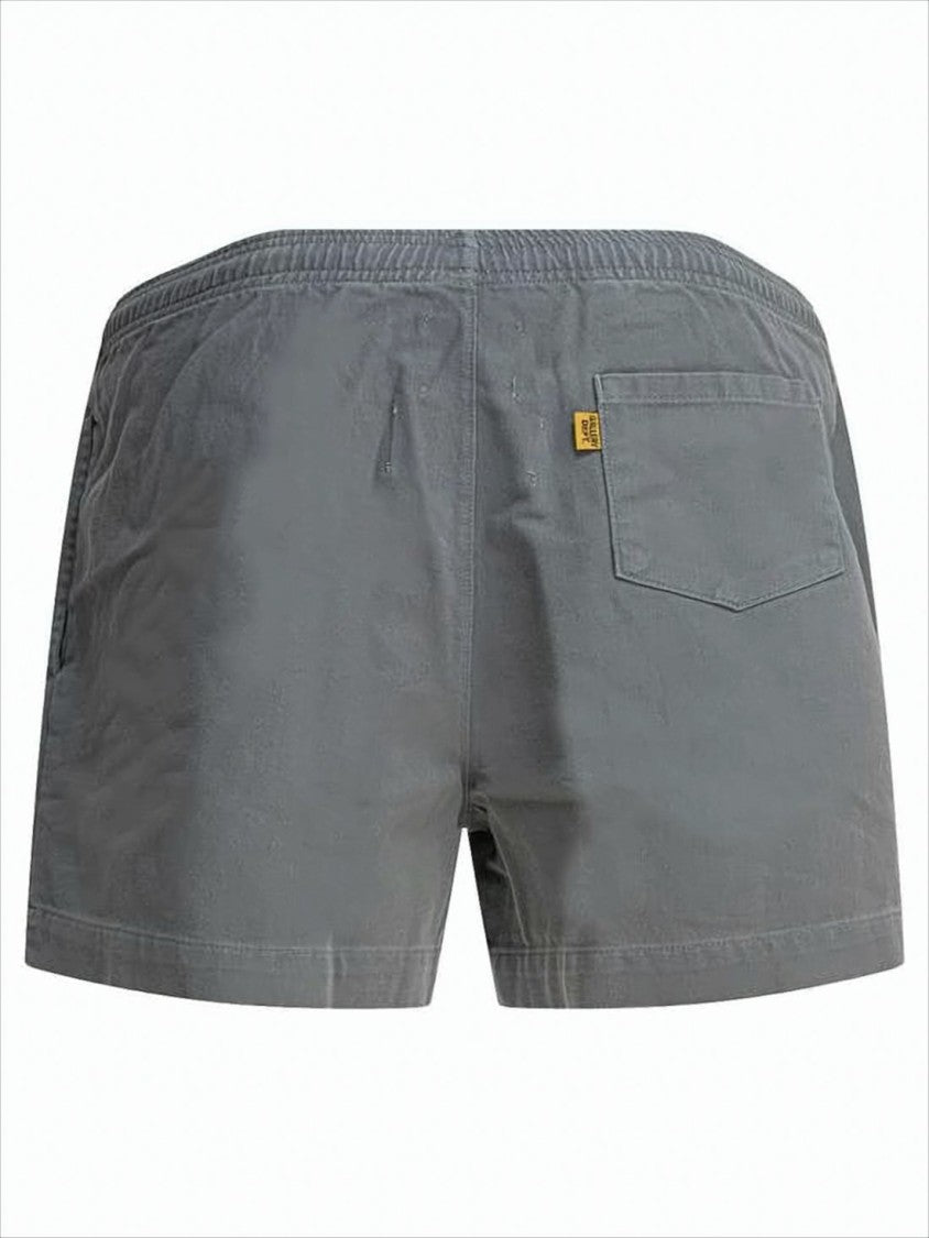 Gallery Dept. Washed Grey Cotton Shorts With Elastic Waist