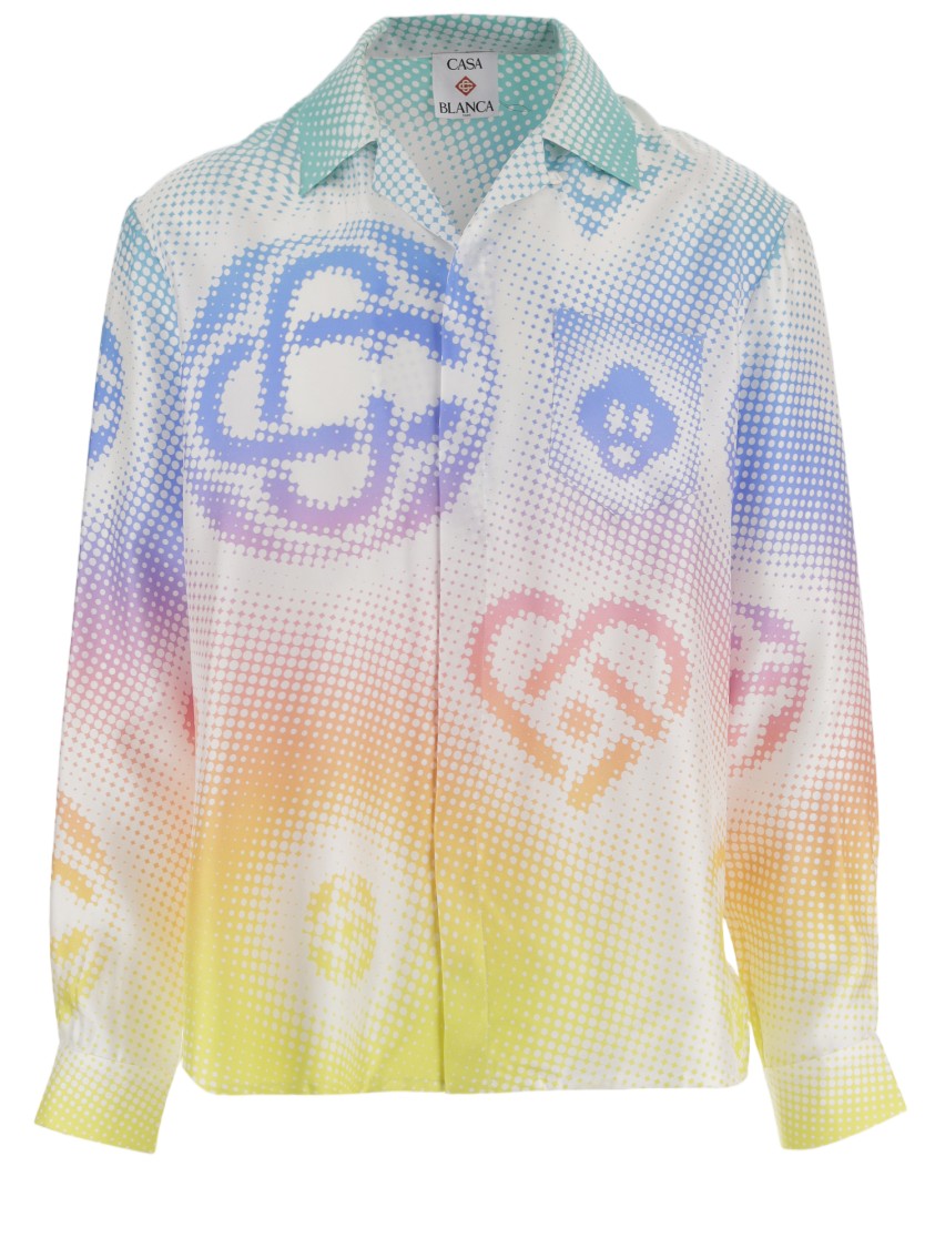 Casablanca Graphic Print Silk Shirt With Classic Collar