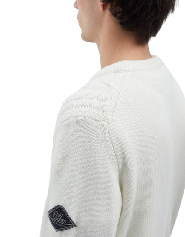 Roy Rogers Hazelnut Pattern Crew Neck Logo Sweater