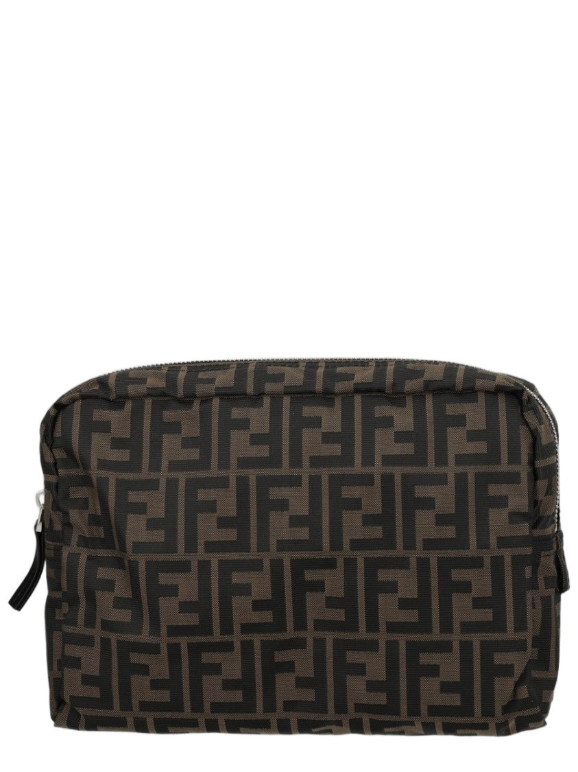Fendi Black Geometric Pattern Clutch