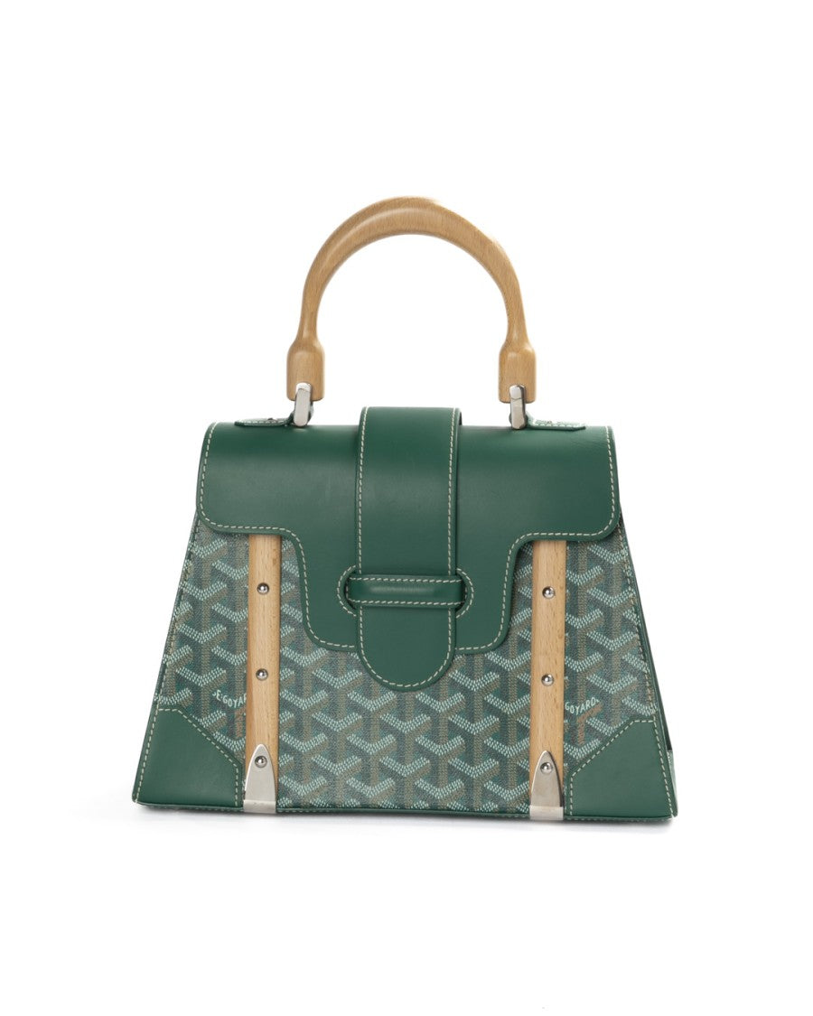 Goyard Structured Goyard Saigon Shoulder Bag In Green Leather Accents