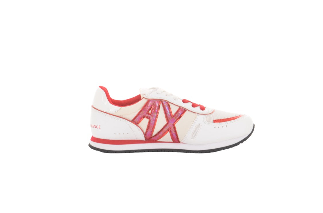 Armani Exchange White Armani Exchange Red Accent Sneakers