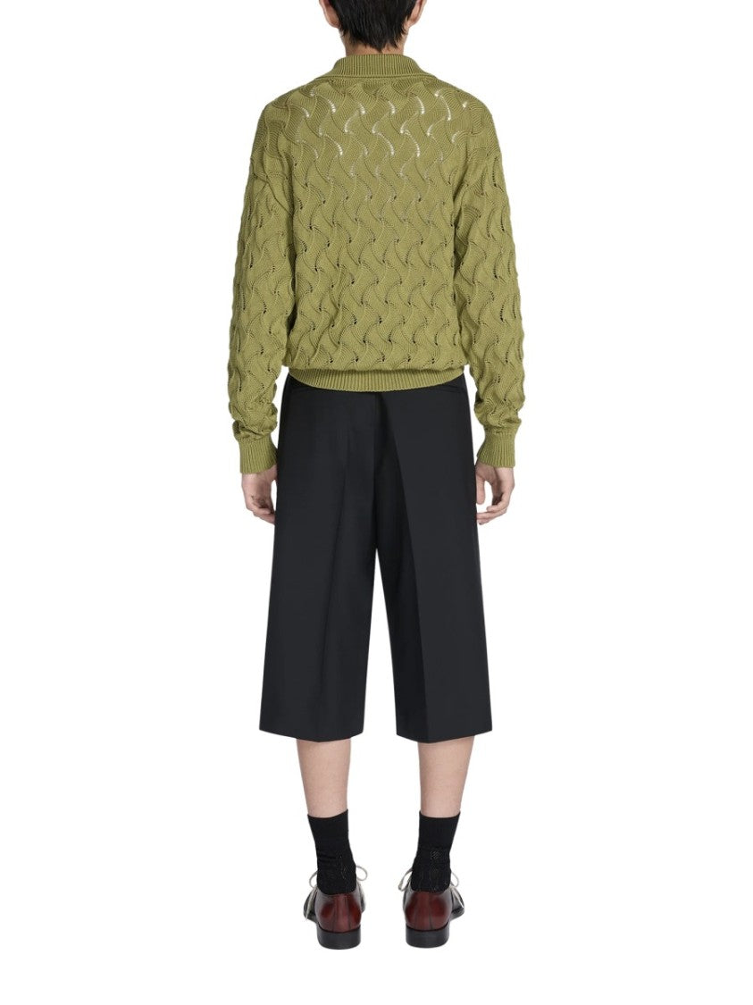 Dries Van Noten High-Waisted Wool-Mohair Wide-Leg Trousers Belt
