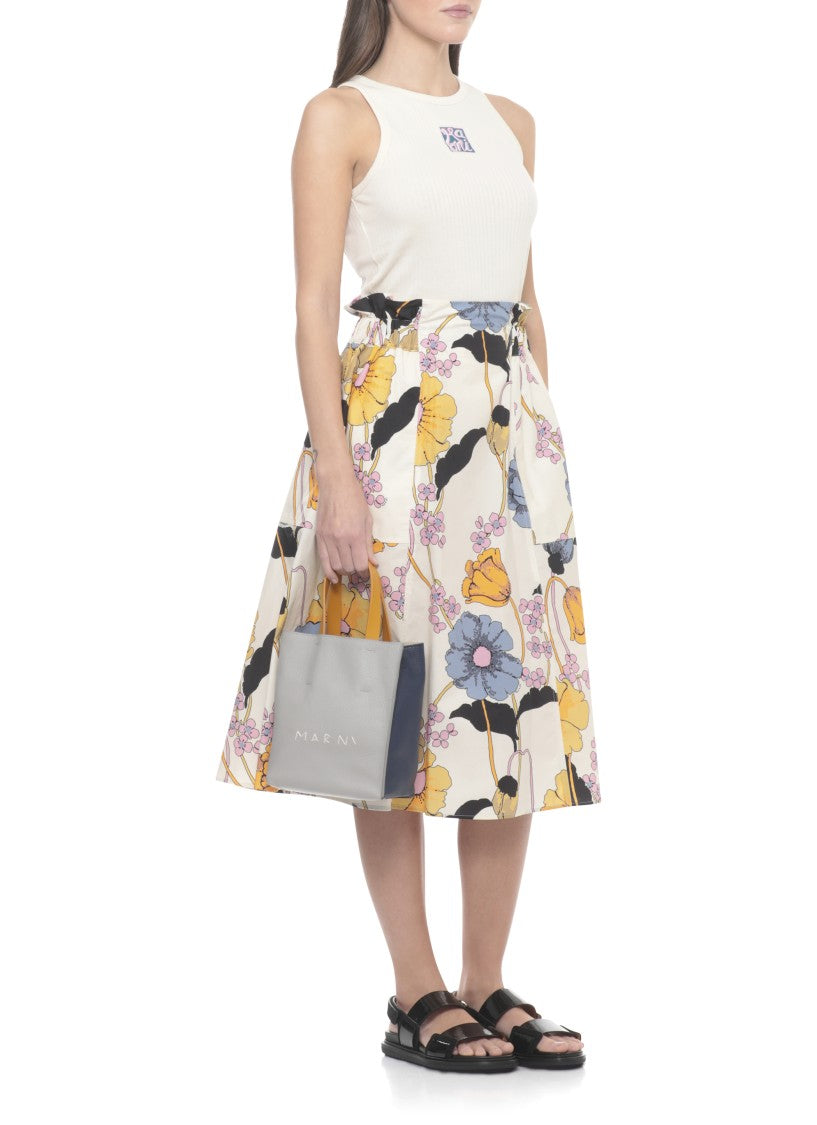 Marni Two-Tone Soft Shopping Bag With Adjustable Shoulder Strap