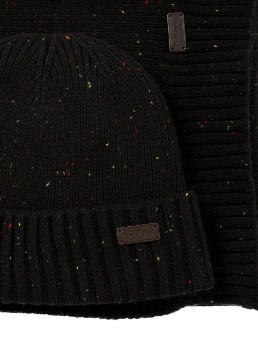 Barbour Flecked Wool Beanie And Scarf Set By Barbour