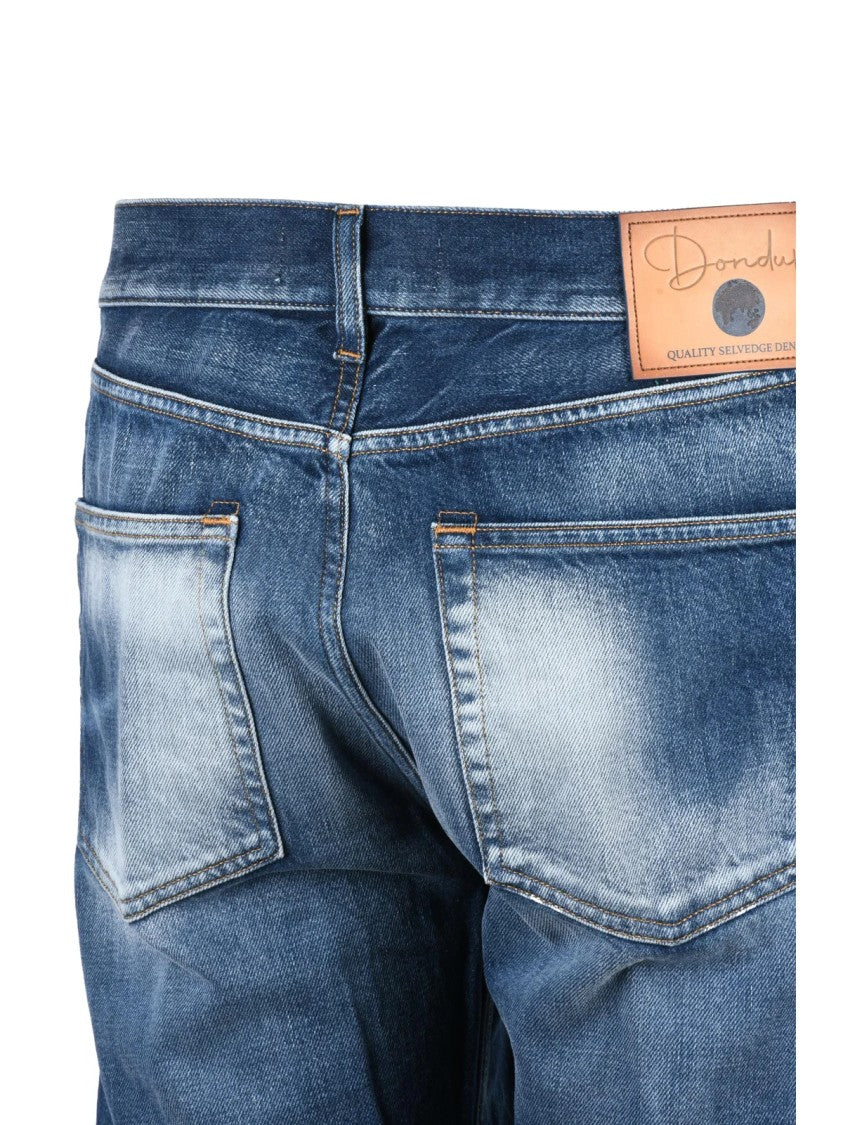 Dondup Blue Icon Regular Fit Cotton Jeans