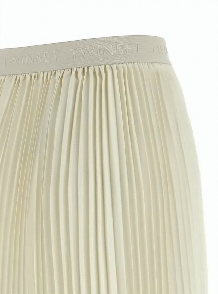 Twin-Set Pleated High Waist Long Skirt