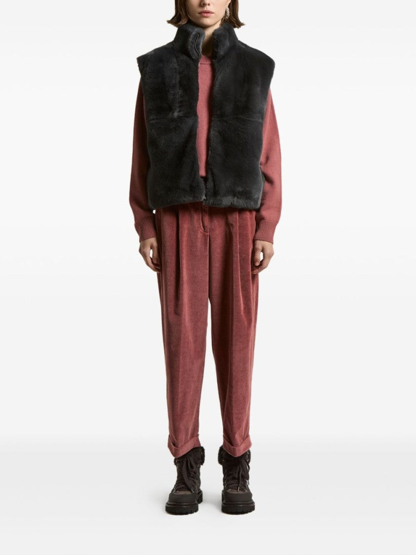 Peserico Textured Gray Sweater With Wool