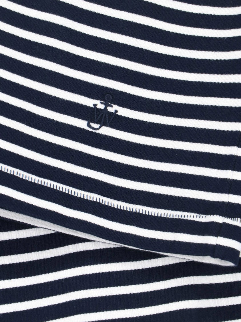 J. W. Anderson Blue Striped Knotted Sleeve Cotton T-Shirt
