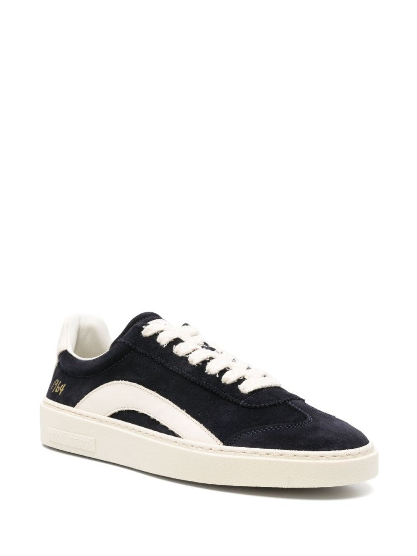 Dsquared2 Low-Top Sneakers In Navy Suede