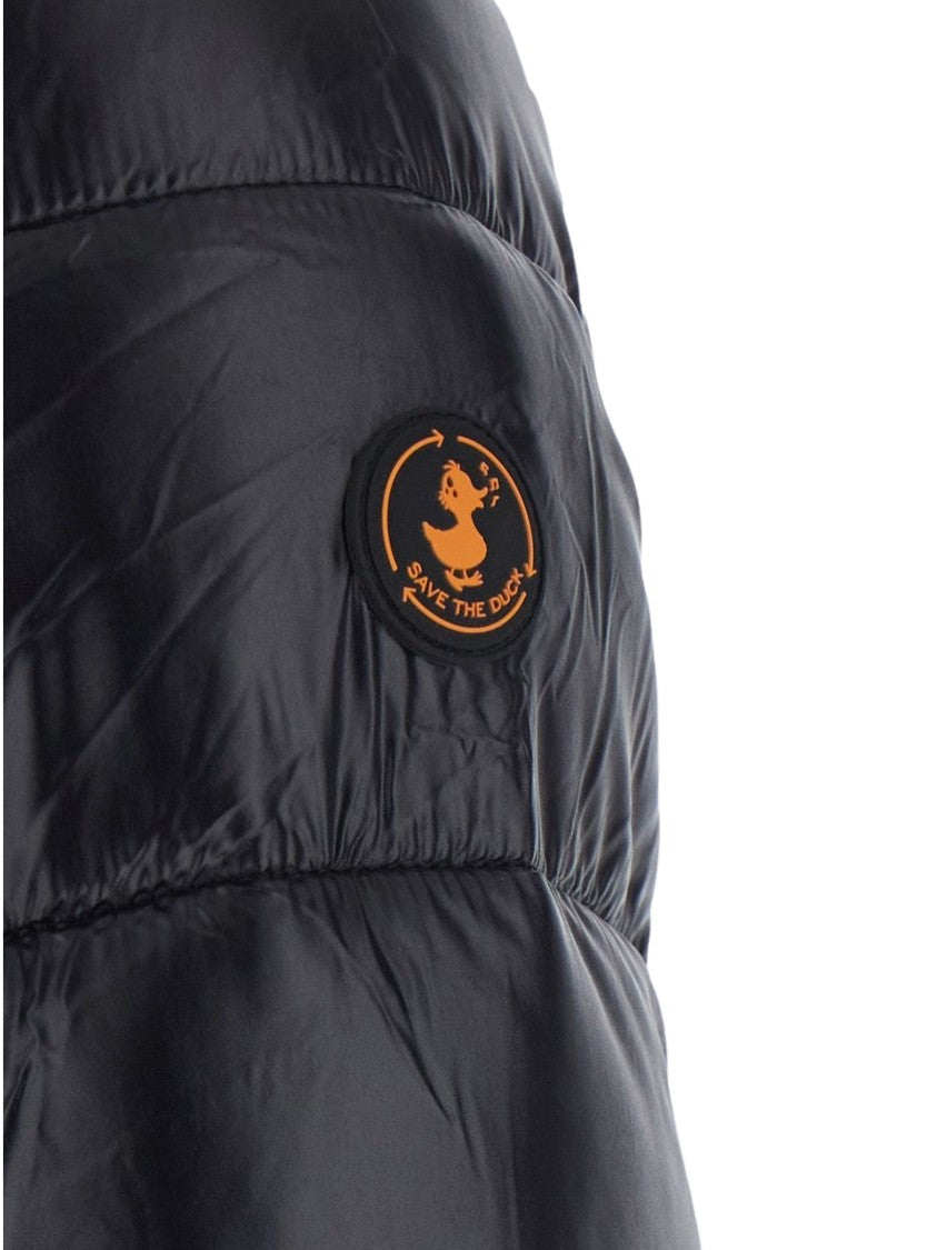 Save The Duck Hooded Down Jacket With Padded Collar And Streamlined Fit