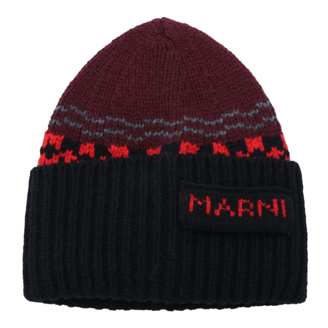 Marni Bold Stripe Textured Knit Beanie