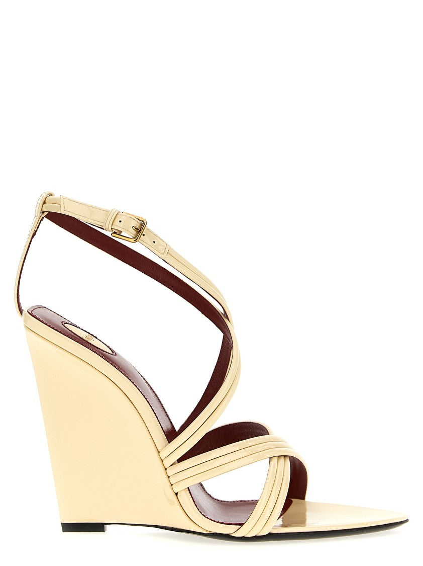 Saint Laurent Pointed Patent Leather Sandals