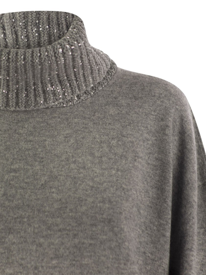 Fabiana Filippi Turtleneck Sweater In Wool, Silk And Cashmere