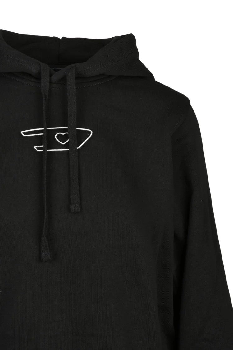 Diesel Black Embroidered Hooded Sweatshirt