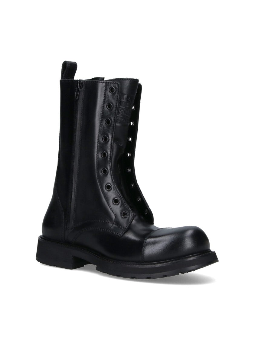 Balenciaga Ankle-High Contemporary Black Boots With Sturdy Sole