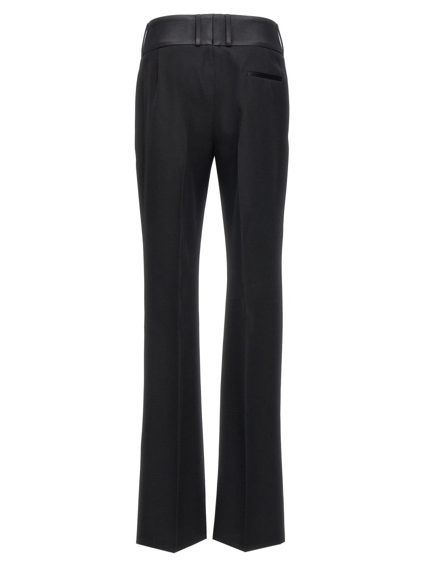 Ferragamo Virgin Wool Tuxedo Pants With Satin Waistband And Refined Finish