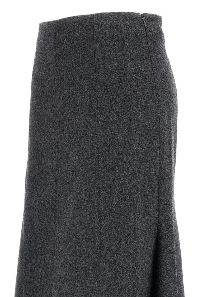 The Latest Grey Erica Wool-Blend Midi Skirt