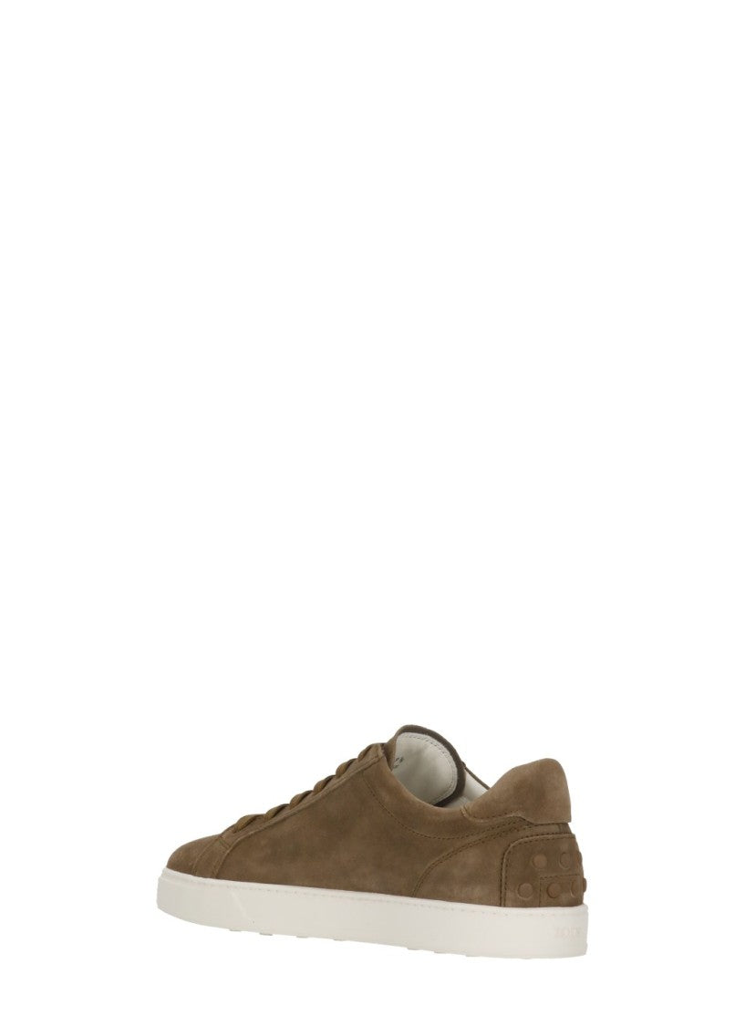 Tod's Brown Suede Rear Relief Logo Sneakers