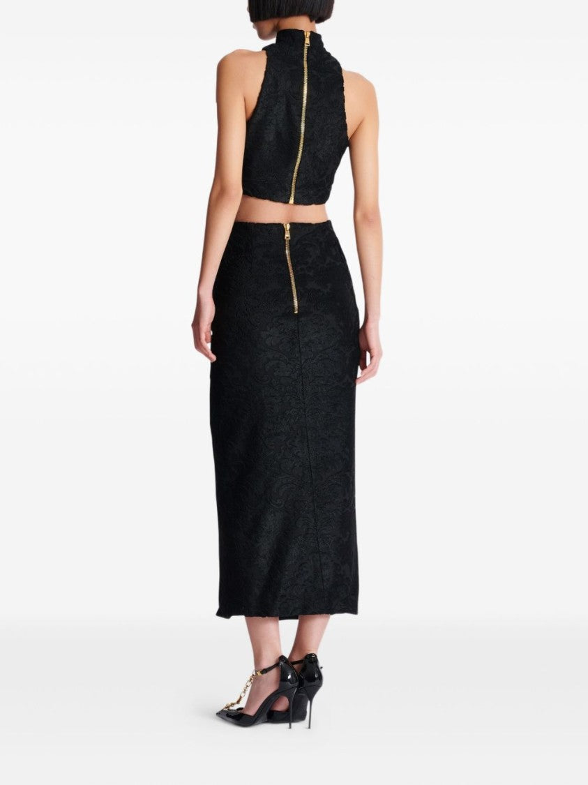 Balmain Baroque Pattern Midi Skirt