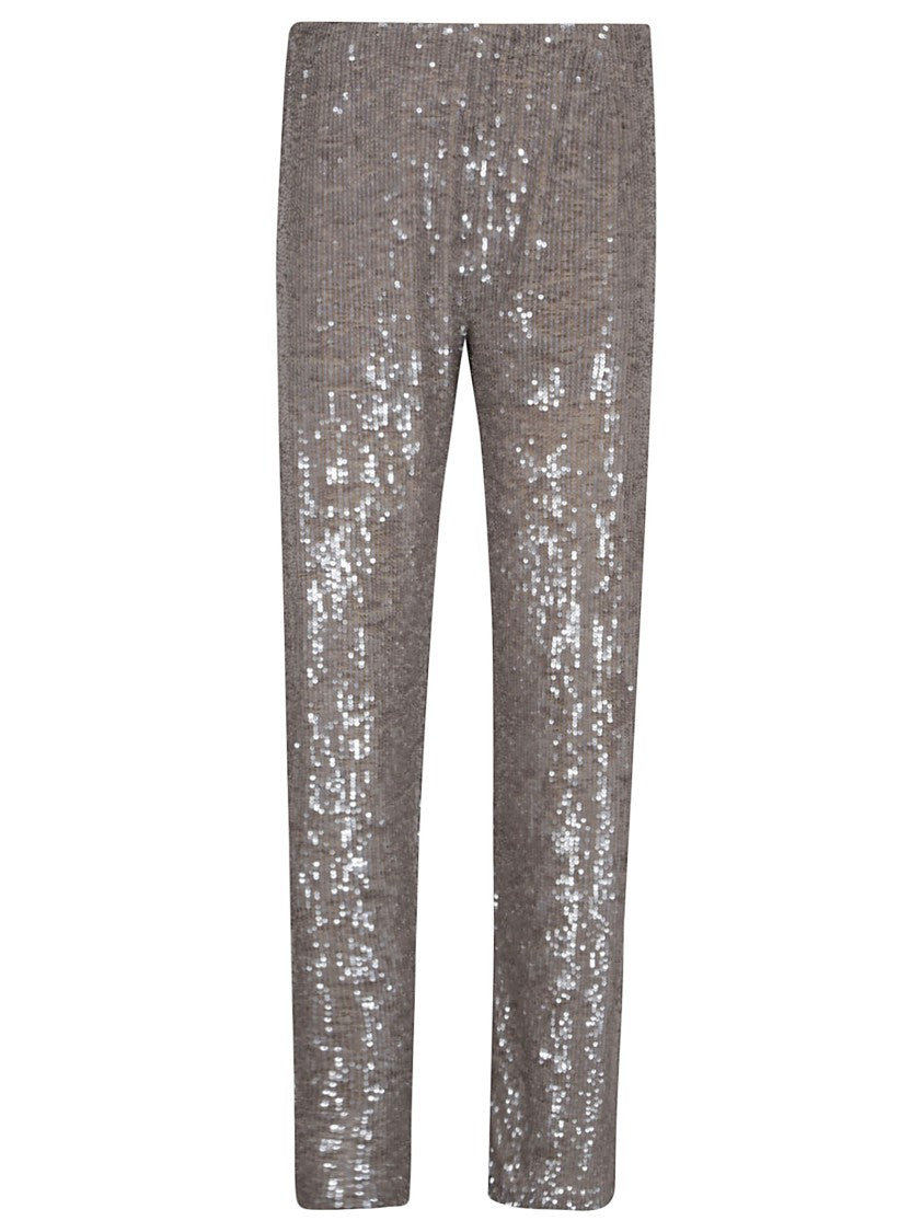 Parosh Straight-Leg Pants Adorned With Shimmering Sequins