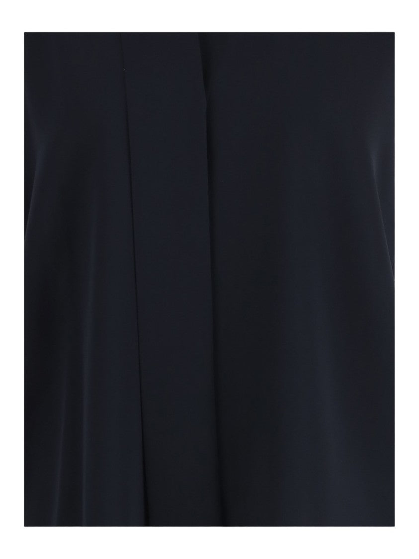 Vince Dark Navy Stretch Silk Blouse