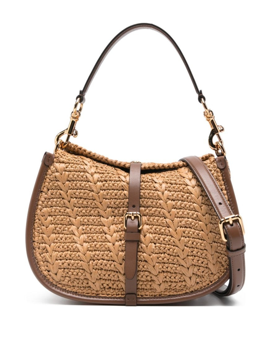 Etro Chevron Textured Calf Leather Shoulder Bag