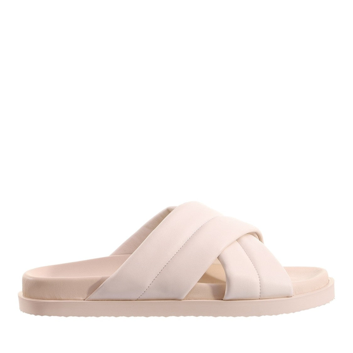 Högl Beige Tessa Padded Crisscross Leather Slippers