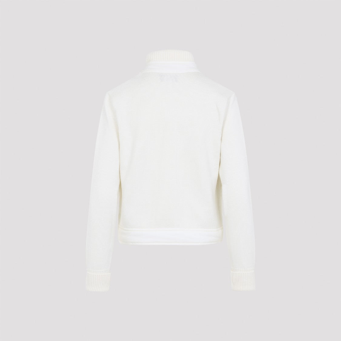 Moncler Grenoble Natural White Virgin Wool Cardigan