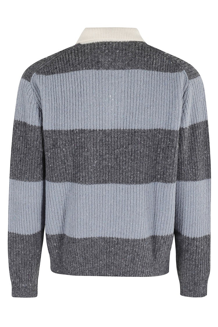 Dunst Striped Rugby Sweater With Classic Collar