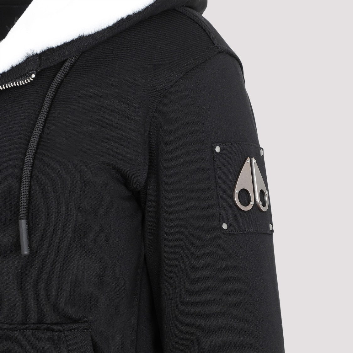 Moose Knuckles Hooded Coat With Plush Lining And Functional Pockets