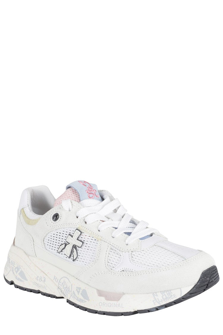 Premiata White Mased 8206 Suede-Trim Polyester Sneakers