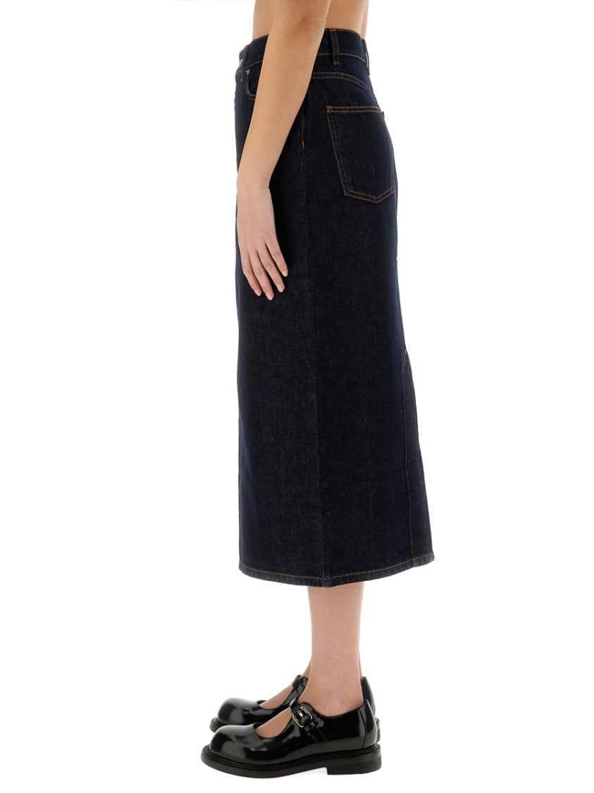 Moschino Classic High-Waisted Long Denim Skirt