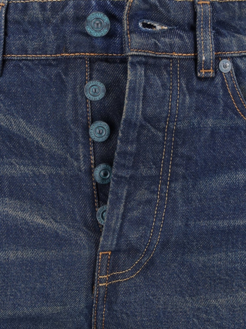 Our Legacy Blue Flared Faded Denim Jeans