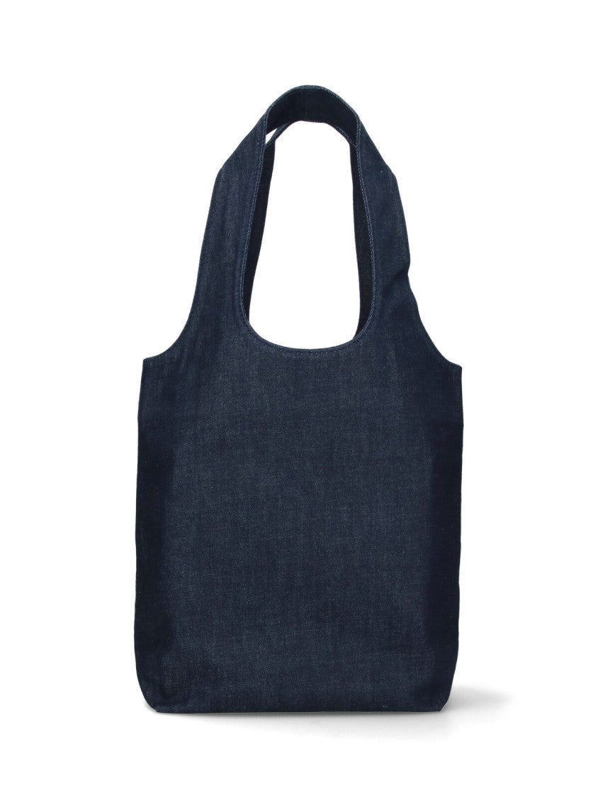 A.P.C. Navy Blue Ninon Fabric Tote Bag