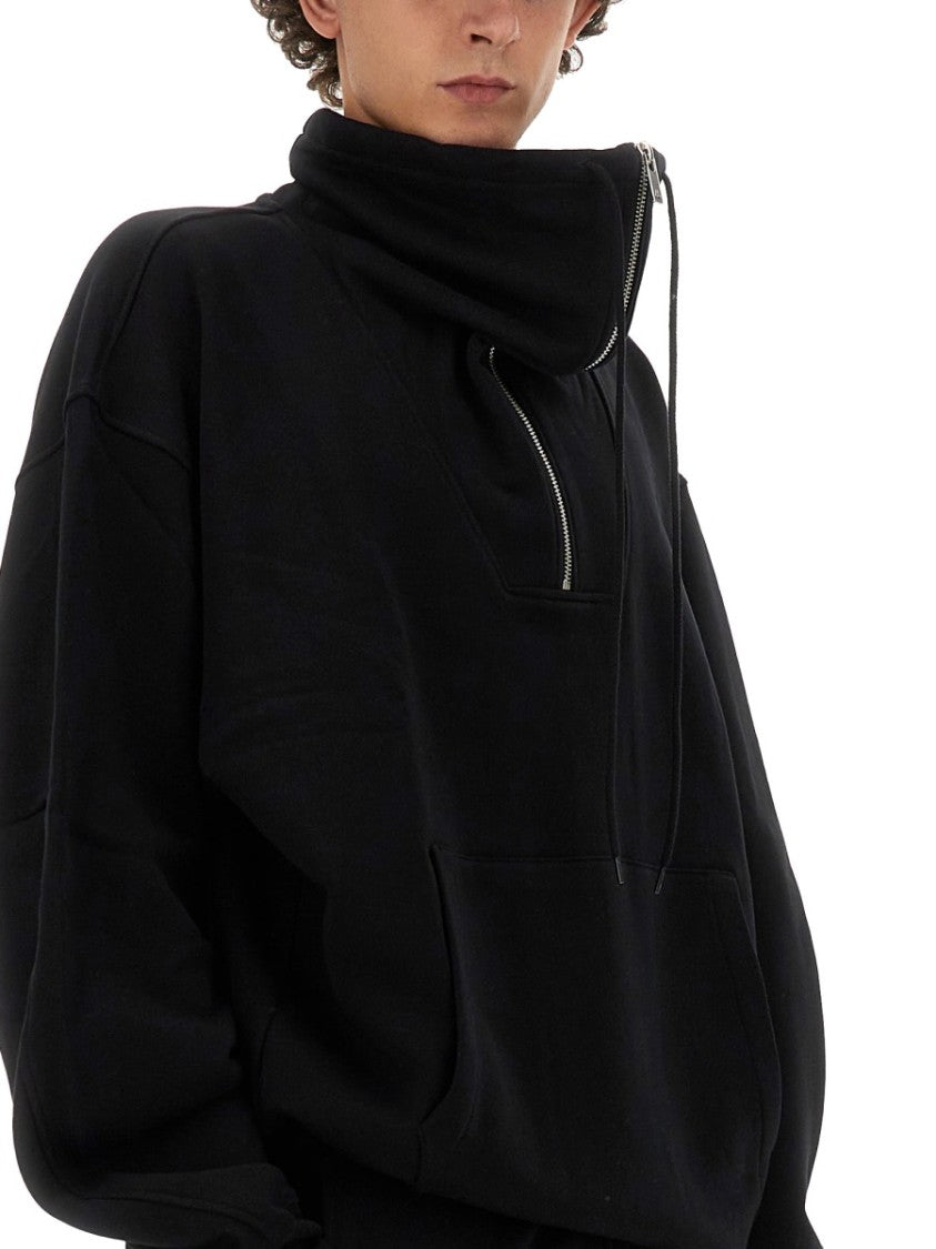 Helmut Lang Oversized Zip Sweatshirt With High Collar