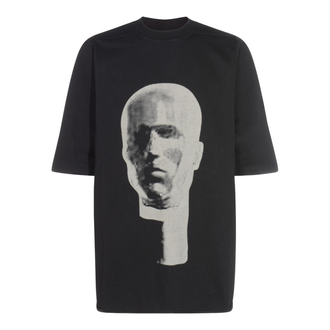 Drkshdw By Rick Owens Oversized Black T-Shirt With Monochromatic Graphic Print