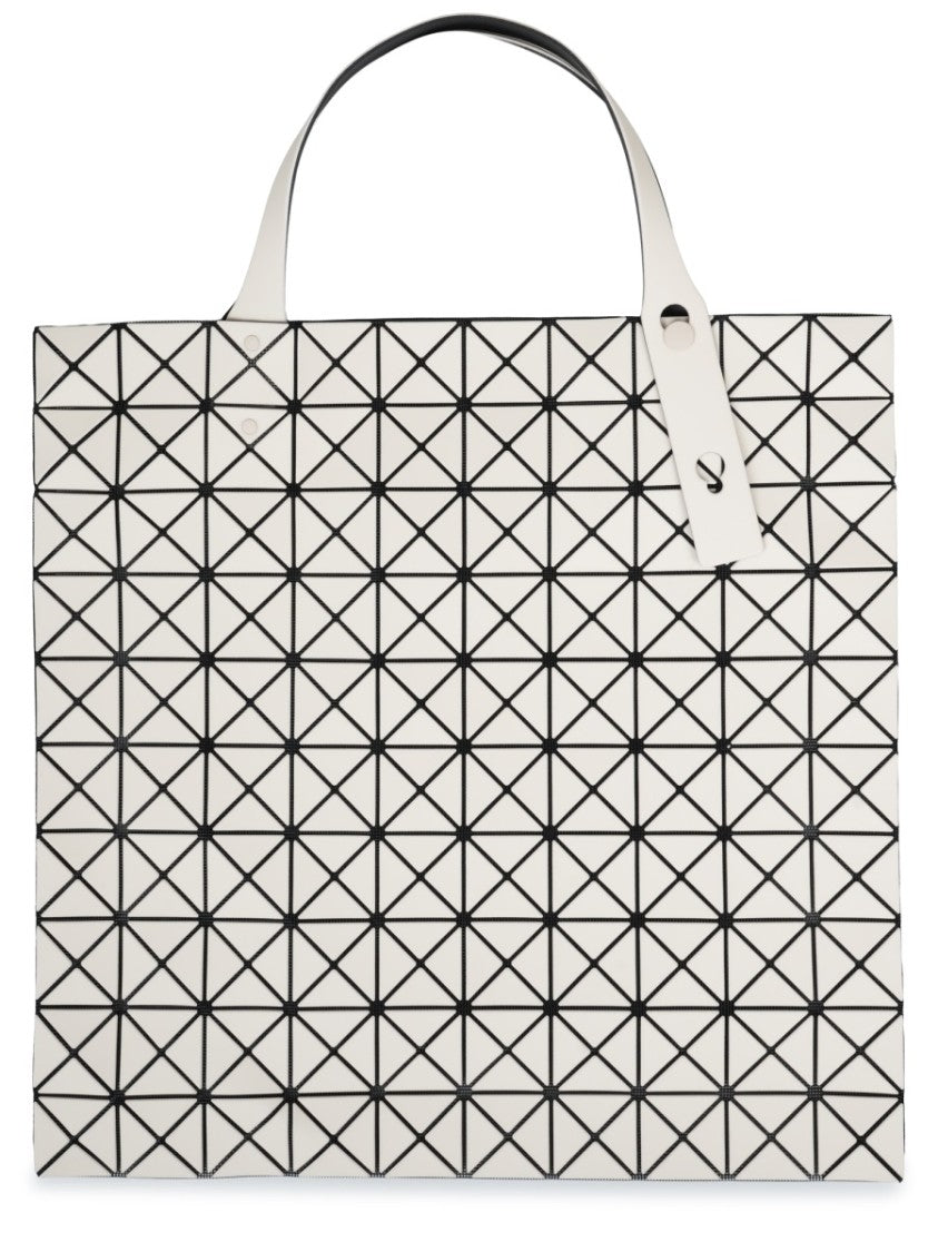 Bao Bao Issey Miyake Geometric-Patterned Beige Shoulder Bag With Structured Silhouette