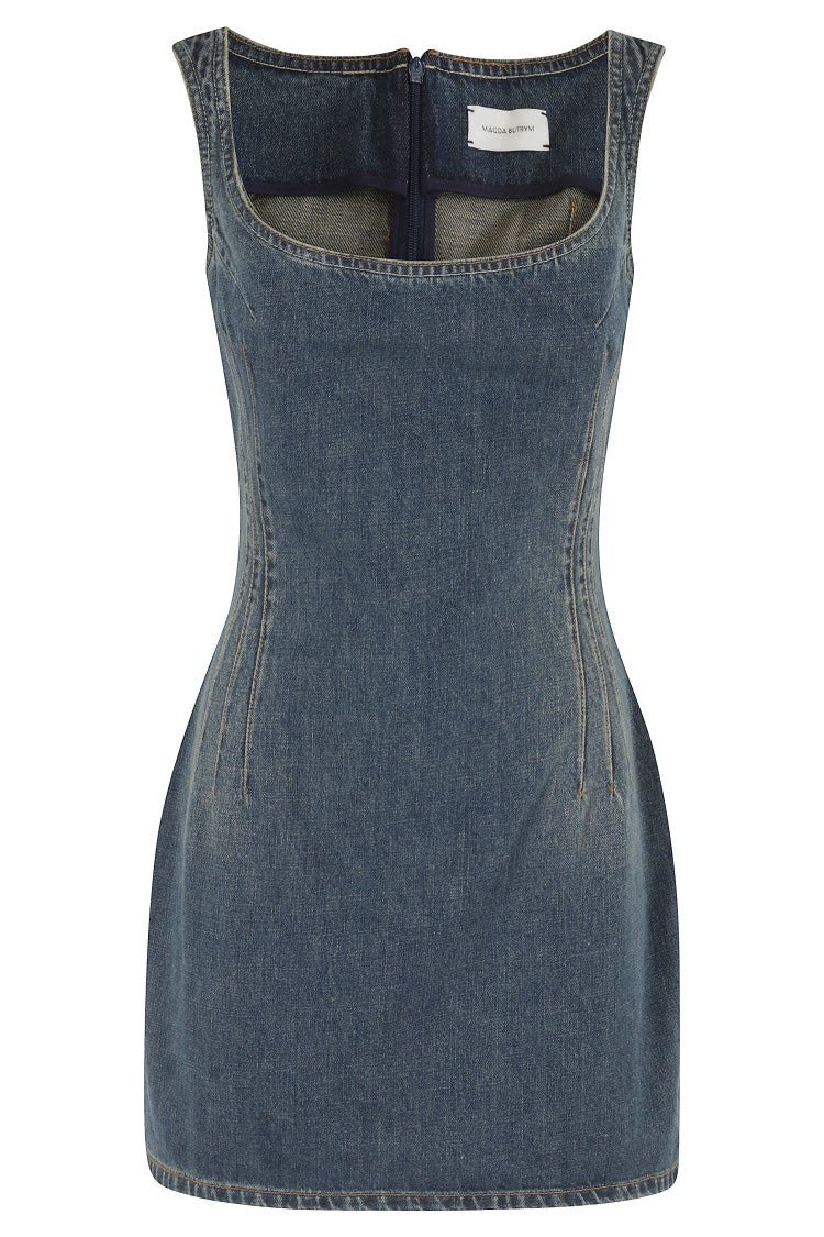 Magda Butrym Vintage Blue Bustier Mini Dress
