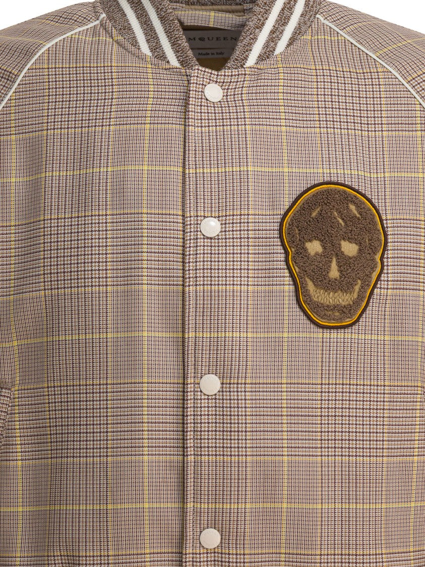 Alexander Mcqueen Beige Plaid Blouson Jacket