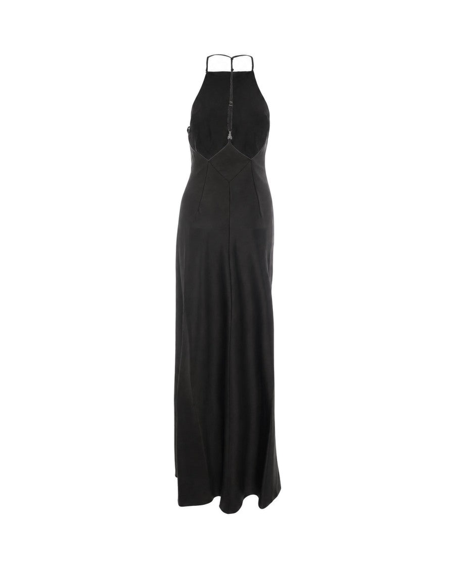 Patrizia Pepe Halter Satin Maxi Dress