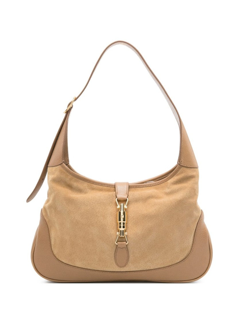 Gucci Medium Suede Leather Trim Shoulder Bag