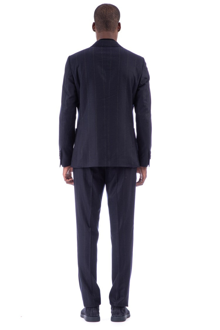 Lardini Pinstripe Wool-Cashmere Loro Piana Suit Attitude Line